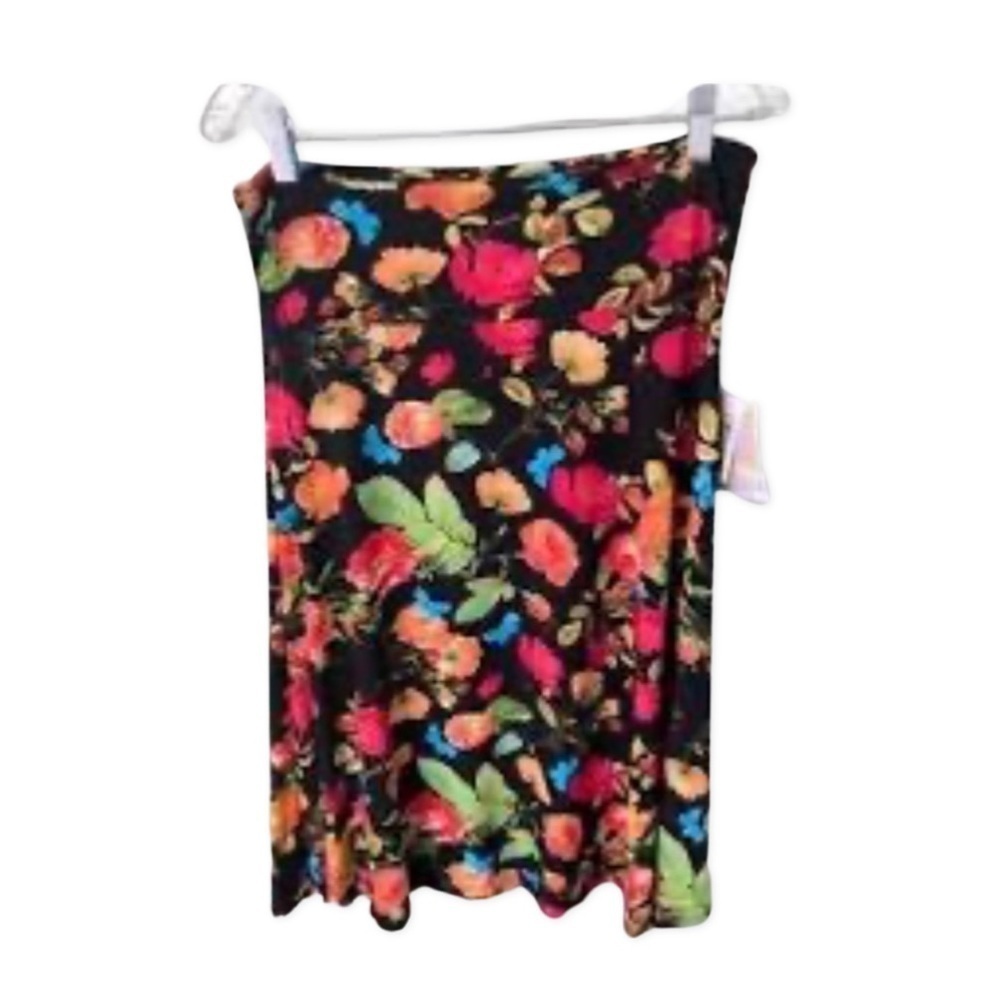 LuLaRoe Azure Multi Color Floral Print Skirt NWT Size L